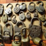antique padlock chain